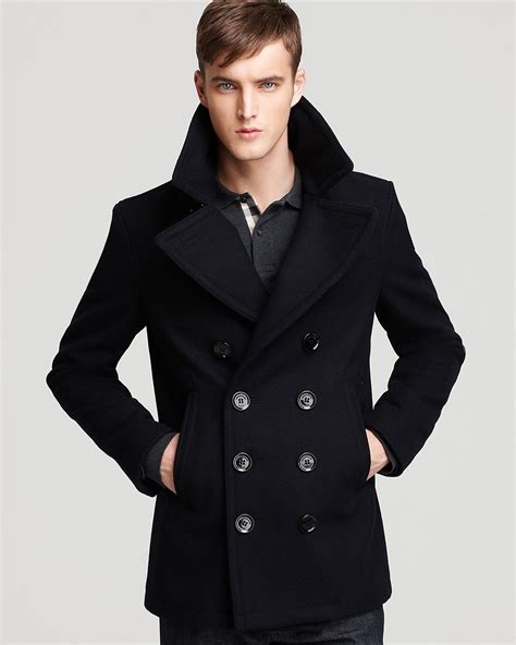 burberry mens red peacoat|burberry men's coat outlet.